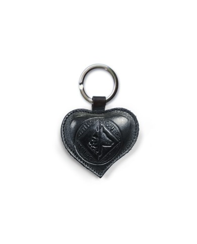 PORTACHIAVI CUORE NERO IN PELLE