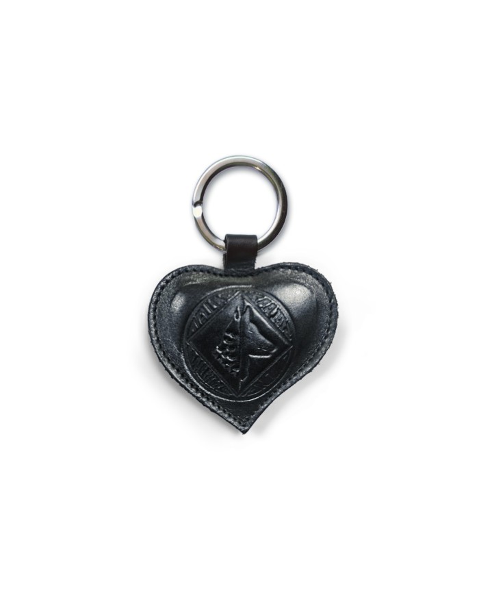 PORTACHIAVI CUORE NERO IN PELLE