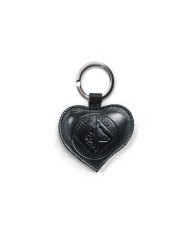 PORTACHIAVI CUORE NERO IN PELLE
