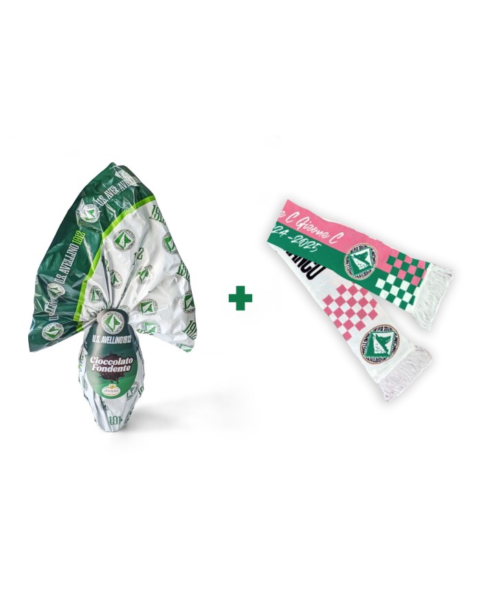 UOVO DI PASQUA FONDENTE + SCIARPA CON INTARSIO ROSA