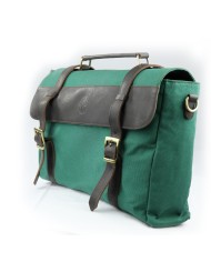 Borsa Ufficio a Spalla- Tessuto e Pelle