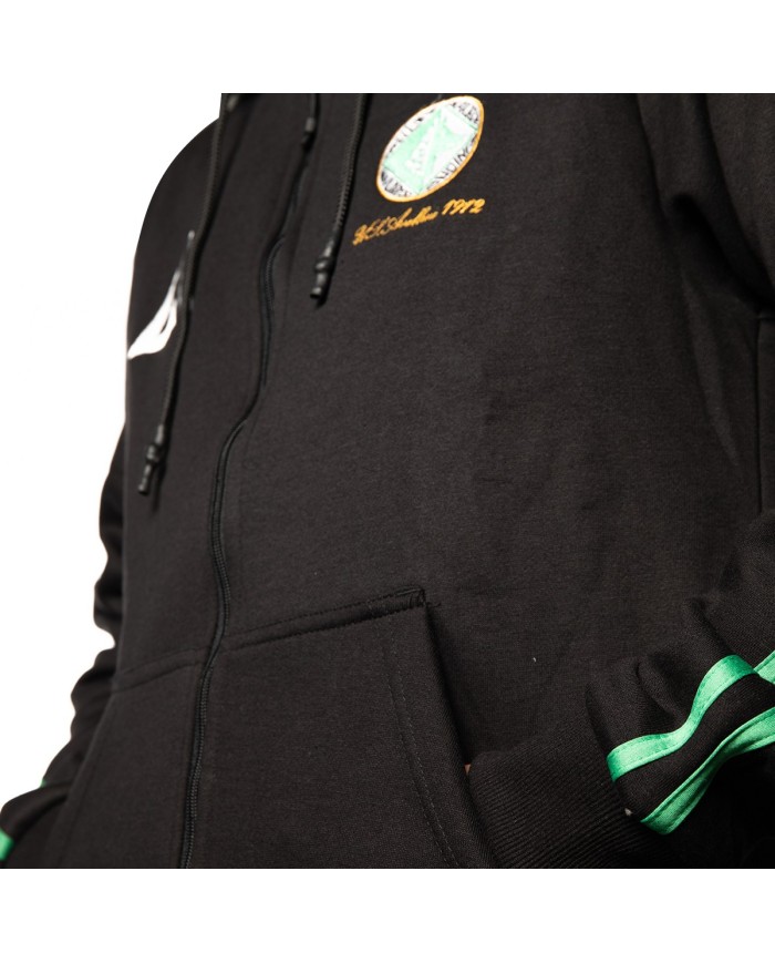 FELPA NERA CON RIGHE VERDI Bambino