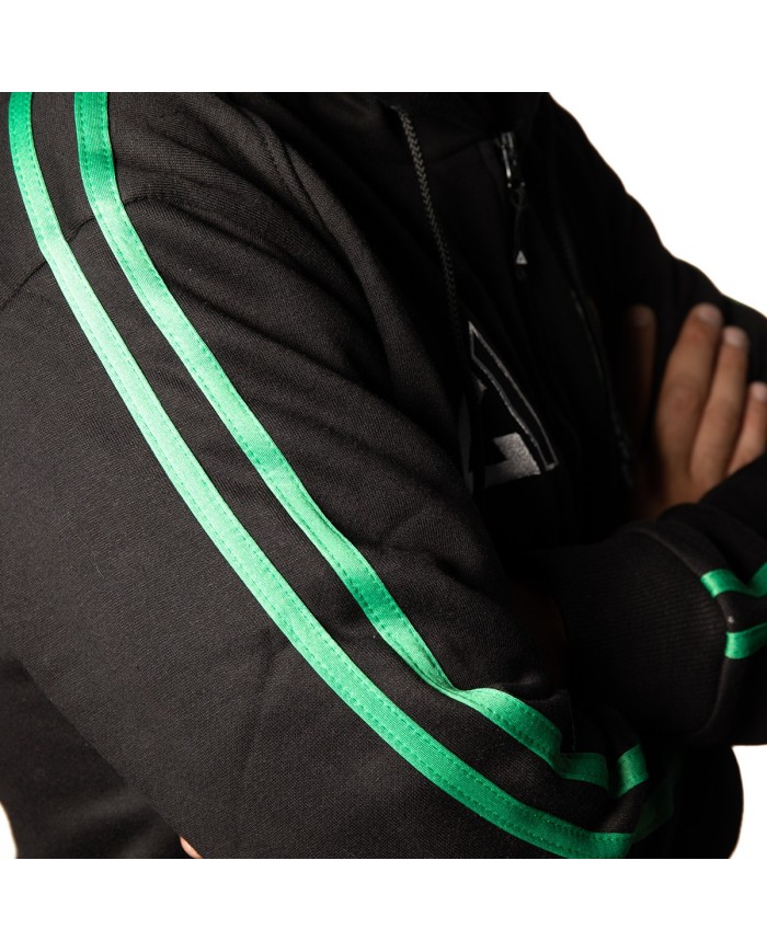 FELPA NERA CON RIGHE VERDI Bambino